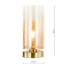 Dar Deena Table Lamp Amber Glass and Antique Brass