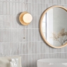 Dar Elgor Bathroom Wall Light Travertine and Opal Glass IP44