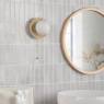 Dar Elgor Bathroom Wall Light Travertine and Opal Glass IP44