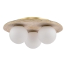 Dar Elgor 3 Light Bathroom Ceiling Light Travertine and Opal Glass IP44