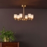 Dar Hilaria 6 Light Semi-Flush Antique Gold