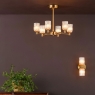 Dar Hilaria 6 Light Semi-Flush Antique Gold