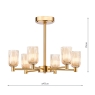 Dar Hilaria 6 Light Semi-Flush Antique Gold
