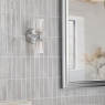 Dar Hilaria 2 Light Bathroom Wall Light Polished Chrome