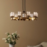 Dar Hilaria 9 Light Pendant Antique Gold