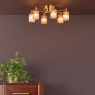 Dar Hilaria 6 Light Flush Antique Gold 