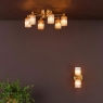 Dar Hilaria 6 Light Flush Antique Gold 