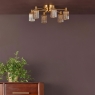 Dar Hilaria 6 Light Flush Antique Gold 