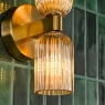 Dar Hilaria 2 Light Bathroom Wall Light Antique Gold
