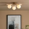 Dar Inaya 3 Light Semi-Flush Natural Brass