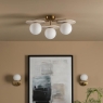 Dar Inaya 3 Light Semi-Flush Natural Brass