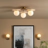 Dar Inaya 3 Light Semi-Flush Natural Brass