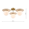 Dar Inaya 3 Light Semi-Flush Natural Brass