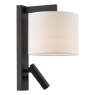 Dar Itala Wall Light Matt Black With Shade LED