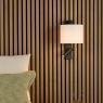 Dar Itala Wall Light Matt Black With Shade LED