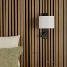 Dar Itala Wall Light Matt Black With Shade LED