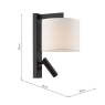 Dar Itala Wall Light Matt Black With Shade LED