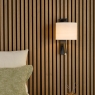 Dar Itala Wall Light Matt Black With Shade LED