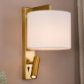 Dar Itala Wall Light Antique Bronze With Shade LED