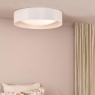 Dar Nysa 3 Light Flush Taupe Faux Silk 
