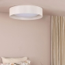 Dar Nysa 3 Light Flush Taupe Faux Silk 