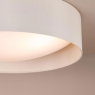 Dar Nysa 3 Light Flush Taupe Faux Silk 