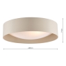 Dar Nysa 3 Light Flush Taupe Faux Silk 