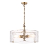 Dar Ravis 3 Light Pendant Antique Bronze & Textured Glass