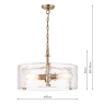 Dar Ravis 3 Light Pendant Antique Bronze & Textured Glass