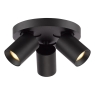 Dar Hiro 3 Light Plate Spotlight Matt Black