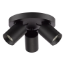 Dar Hiro 3 Light Plate Spotlight Matt Black