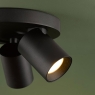 Dar Hiro 3 Light Plate Spotlight Matt Black