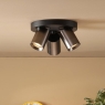 Dar Hiro 3 Light Plate Spotlight Satin Bronze