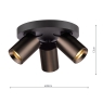 Dar Hiro 3 Light Plate Spotlight Satin Bronze
