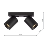 Dar Hiro 2 Light Bar Spotlight Matt Black