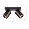 Dar Hiro 2 Light Bar Spotlight Satin Bronze