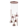 Dar Telis 9 Light Cluster Pendant Matt Bronze and Bronze Ombre Glass 