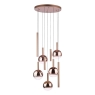 Dar Telis 9 Light Cluster Pendant Matt Bronze and Bronze Ombre Glass 