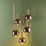 Dar Telis 9 Light Cluster Pendant Matt Bronze and Bronze Ombre Glass 