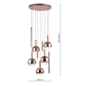 Dar Telis 9 Light Cluster Pendant Matt Bronze and Bronze Ombre Glass 