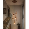 Dar Telis 9 Light Cluster Pendant Matt Bronze and Bronze Ombre Glass 