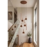 Dar Telis 9 Light Cluster Pendant Matt Bronze and Bronze Ombre Glass 