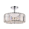 Laura Ashley Fernhurst 3lt Semi Flush Polished Chrome Glass