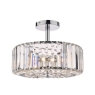 Laura Ashley Fernhurst 3lt Semi Flush Polished Chrome Glass