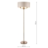 Laura Ashley Sorrento 3lt Floor Lamp Antique Brass With Ivory Shade