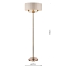 Laura Ashley Sorrento 3lt Floor Lamp Antique Brass With Ivory Shade
