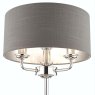 Laura Ashley Sorrento 3lt Table Lamp Polished Nickel With Charcoal Shade