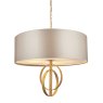 All Saints Double Hoop Gold leaf Pendant Light With Mink Shade