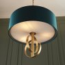 All Saints Double Hoop Gold leaf Pendant Light With Teal Shade