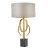 All Saints Double Hoop Gold Leaf Table Light With Mink Shade